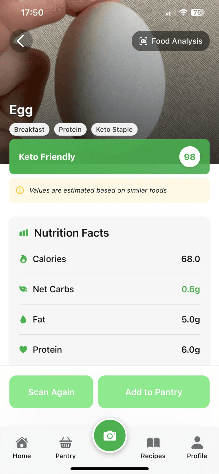 Get Instant Results screen in the KetoSnap AI app