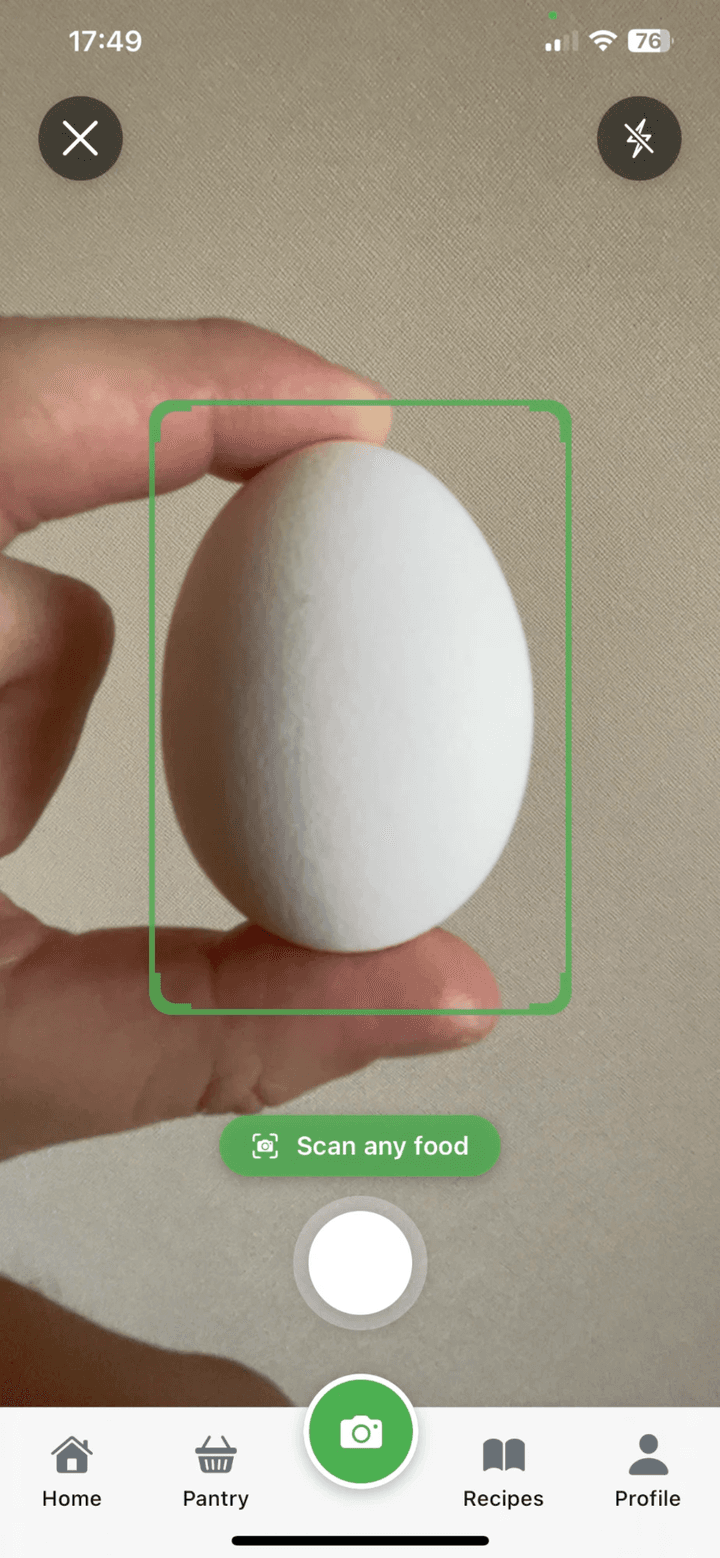Snap a Picture screen in the KetoSnap AI app